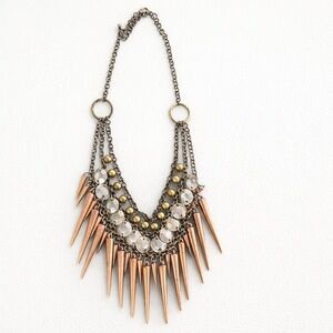 URBAN OUTFITTERS Spiked Statement Necklace | Adjustable Layered Chain